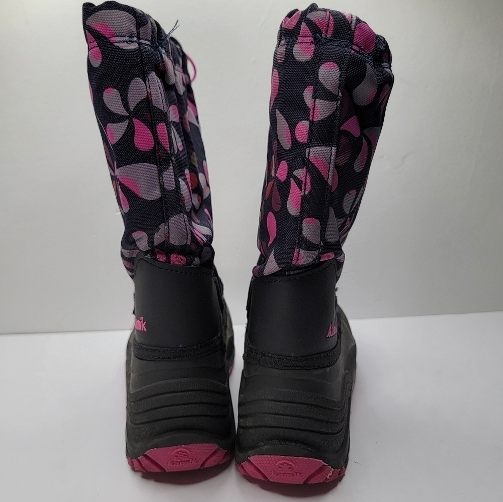 Kamik big girls Size 6 floral snow, winter boots - Picture 2 of 5